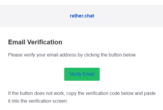 Email verification message with a Verify Email action